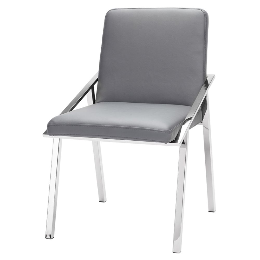 Nuevo HGTB436 Nika Dining Chair in Grey/Silver