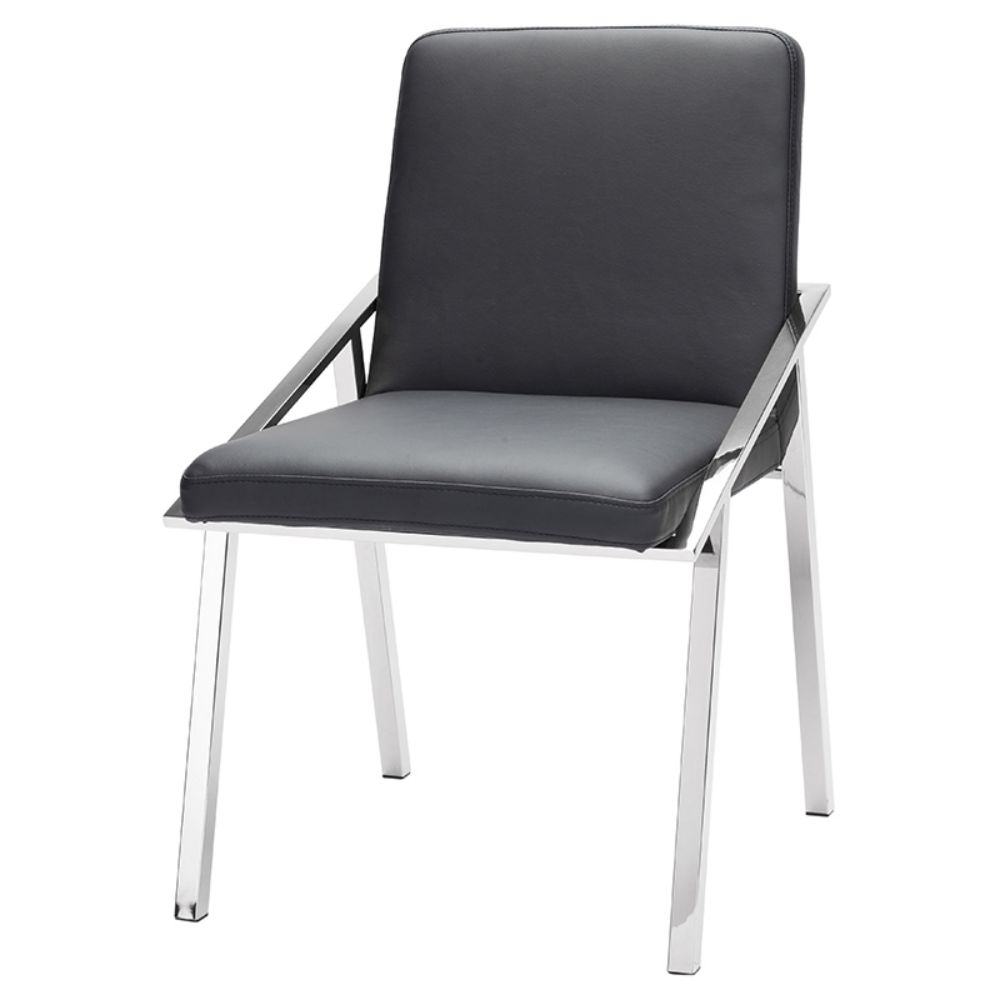Nuevo HGTB447 Nika Dining Chair in Black/Silver