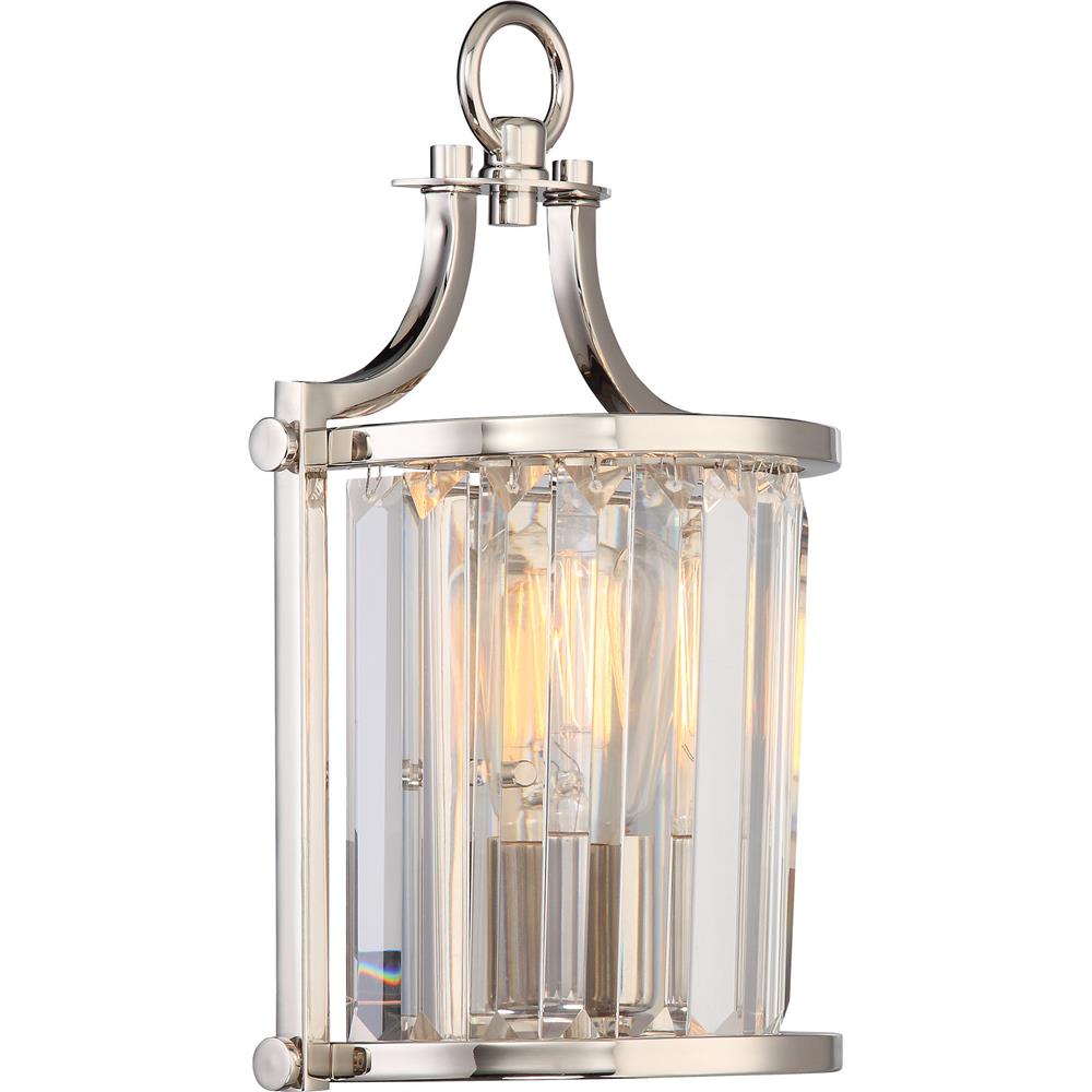 Nuvo Lighting 60/5766  Krys - 1 Light Crystal Wall Sconce with 60w Vintage Lamp Included; Polished Nickel Finish in Polished Nickel Finish