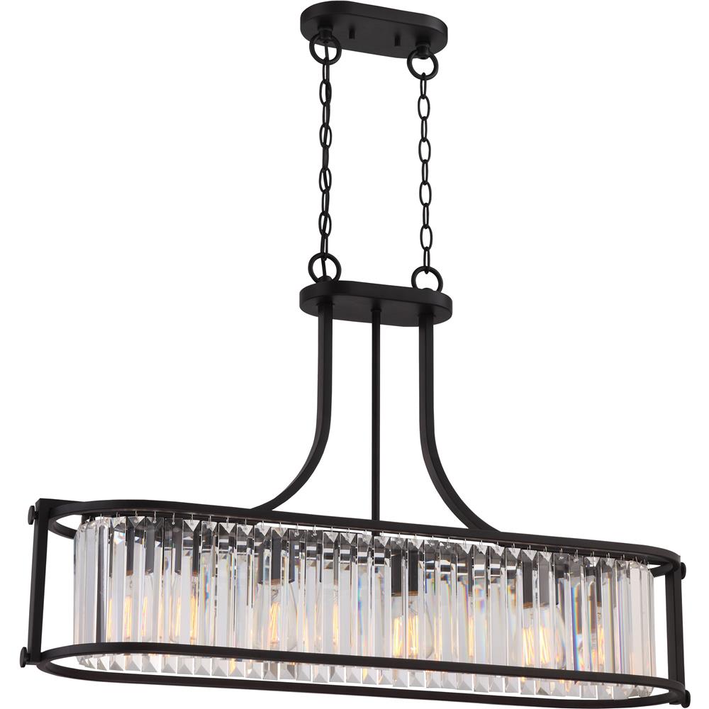 Nuvo Lighting 60/5775  Krys - 4 Light Crystal Trestle with 60w Vintage Lamps Included; Aged Bronze Finish in Aged Bronze Finish