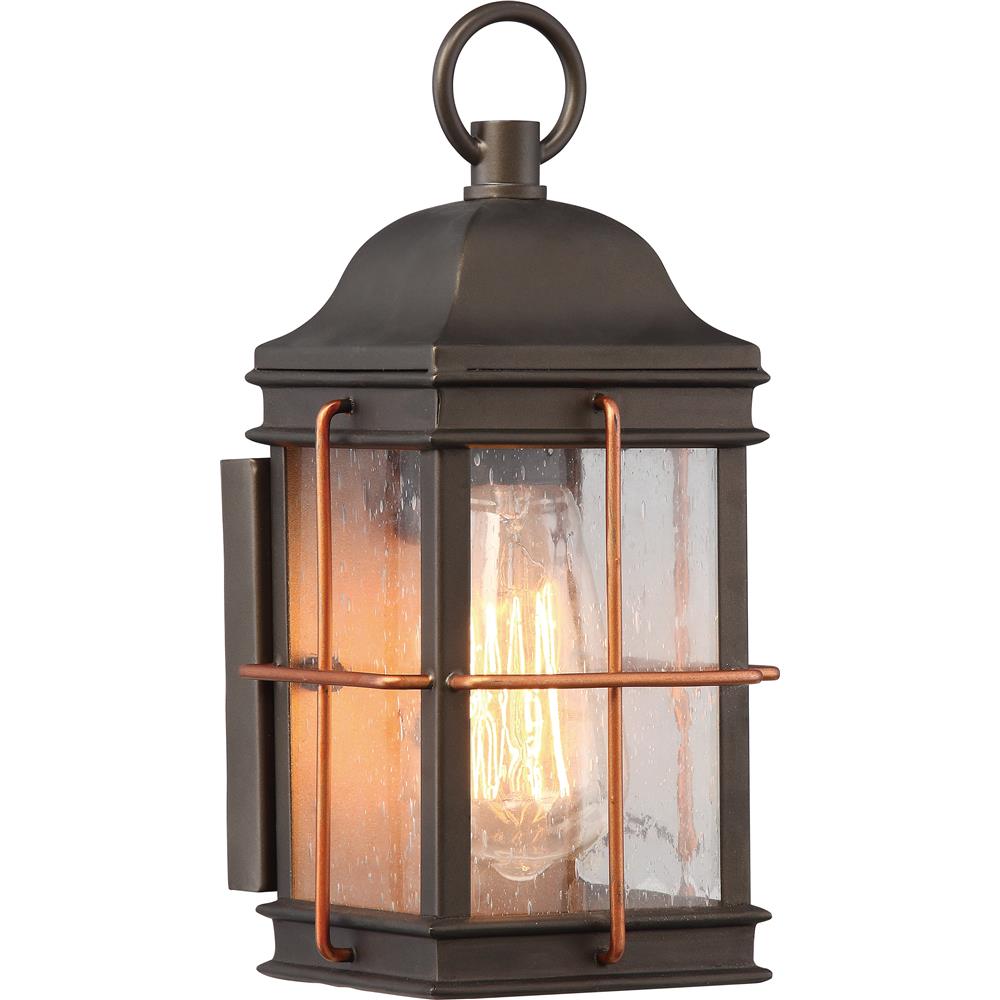 Nuvo Lighting 60/5831  Howell - 1 Light Small Outdoor Wall Fixture with 60w Vintage Lamp Included; Bronze with Copper Accents Finish in Bronze with Copper Accents Finish