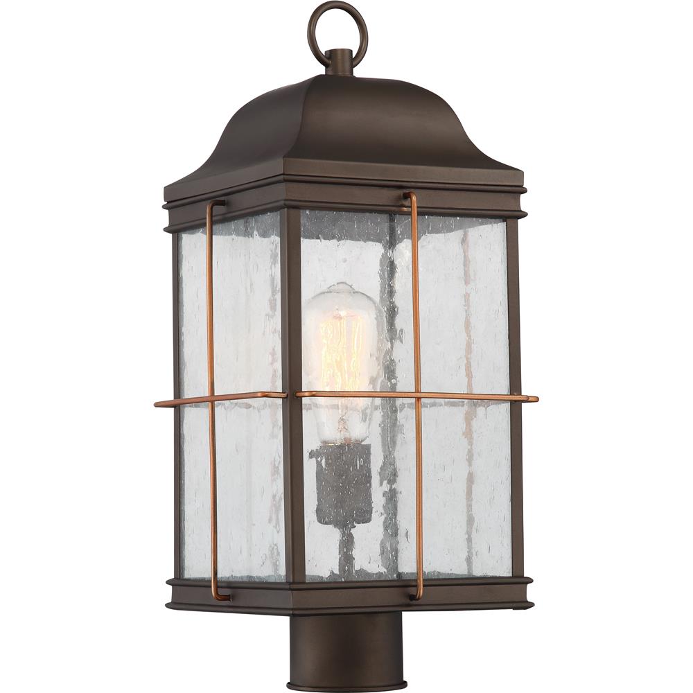 Nuvo Lighting 60/5835  Howell - 1 Light Outdoor Post Lantern with 60w Vintage Lamp Included; Bronze with Copper Accents Finish in Bronze with Copper Accents Finish
