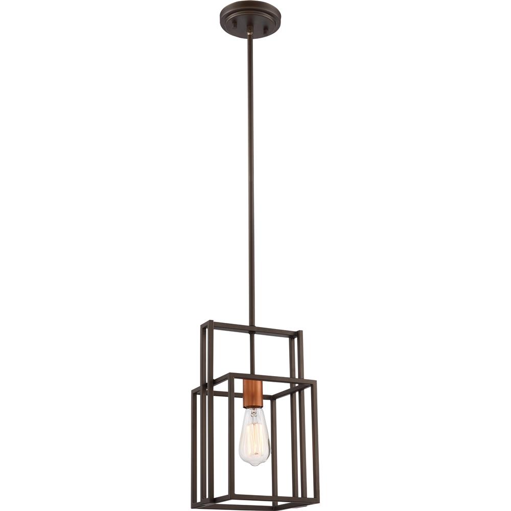 Nuvo Lighting 60/5855  Lake - 1 Light Mini Pendant - Bronze with Copper Accents Finish in Bronze with Copper Accents Finish