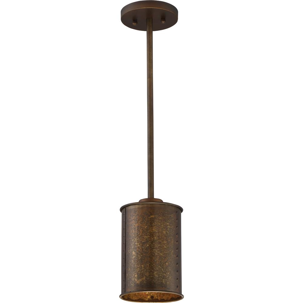 Nuvo Lighting 60/5892  Kettle - 1 Light Mini Pendant with 60w Vintage Lamp Included; Weathered Brass Finish in Weathered Brass Finish