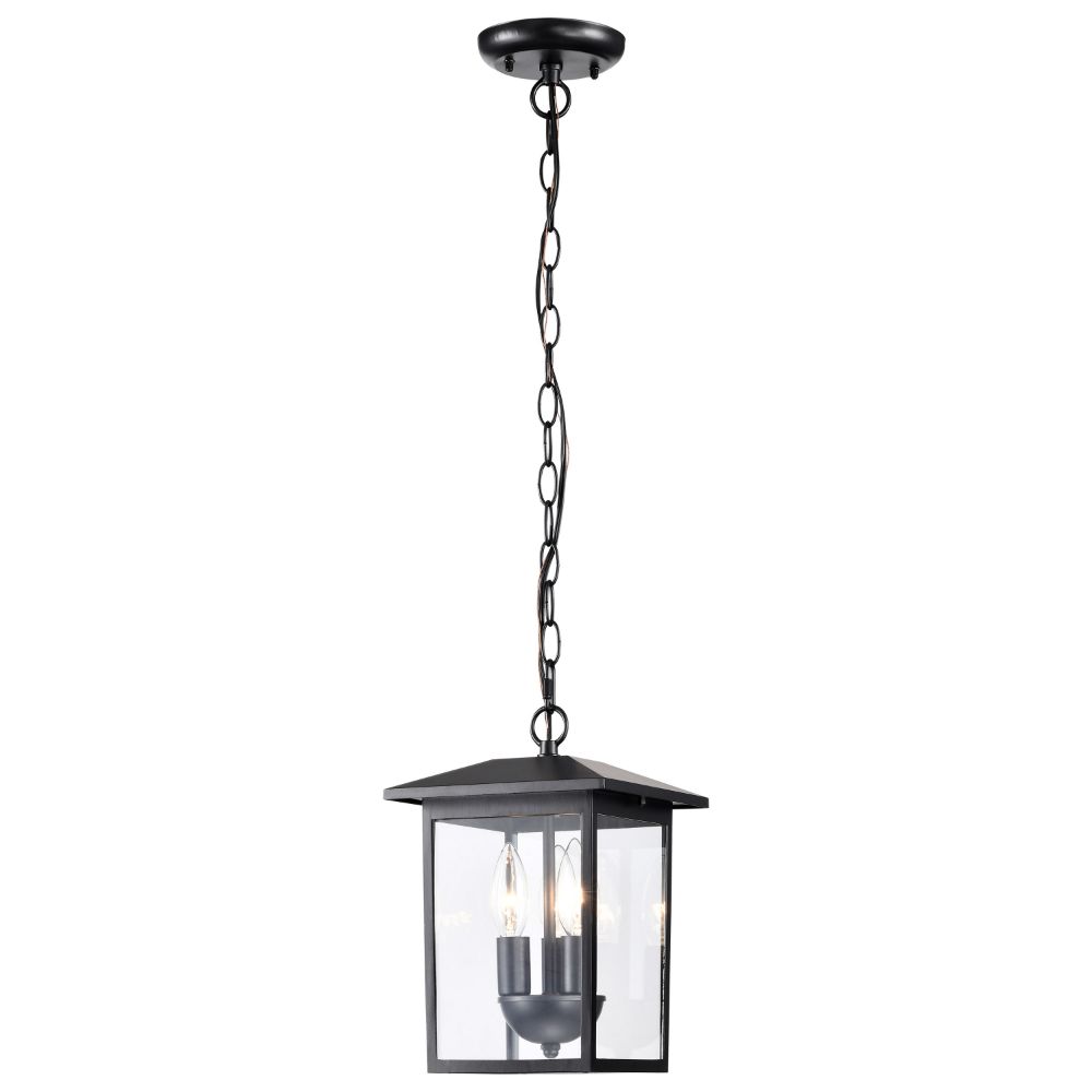 Nuvo 60-5933 Jamesport Collection Outdoor 11 inch Hanging Light; Matte Black with Clear Glass