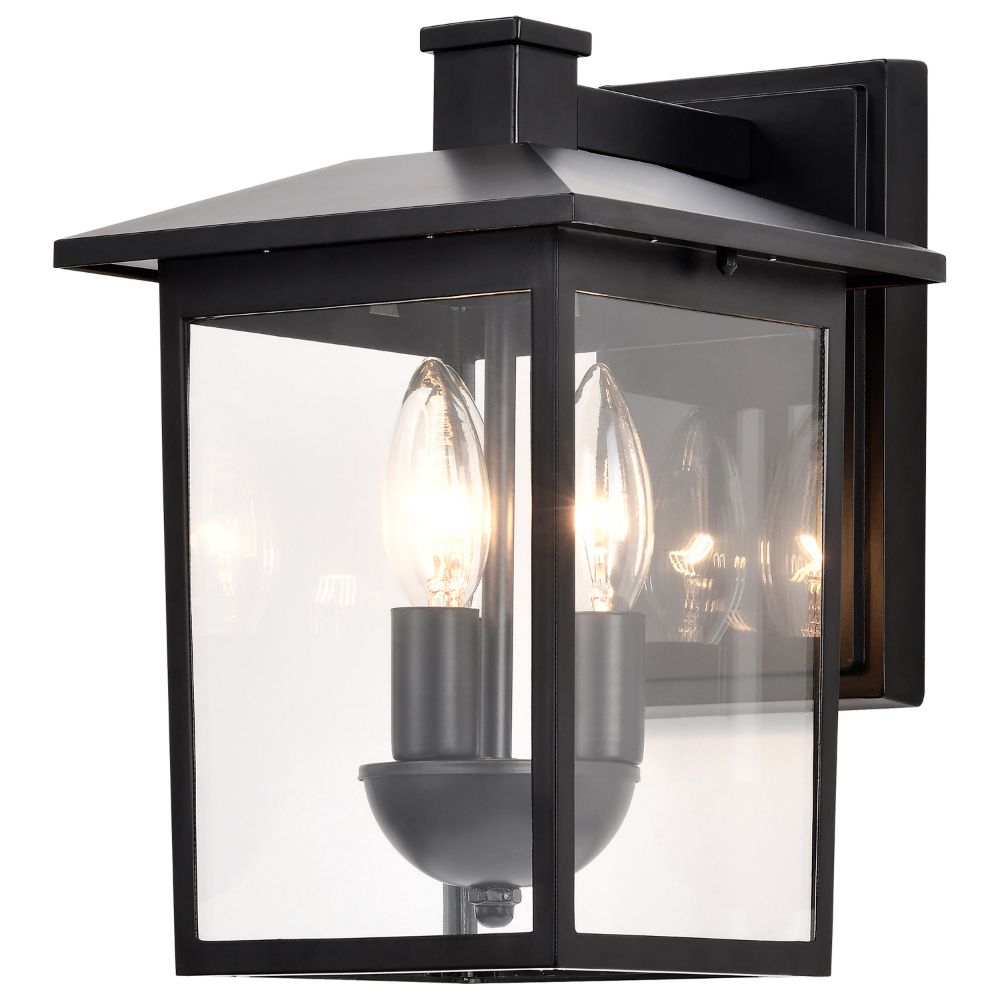 Nuvo 60-5934 Jamesport Collection Outdoor 11 inch Wall Lantern; Matte Black with Clear Glass