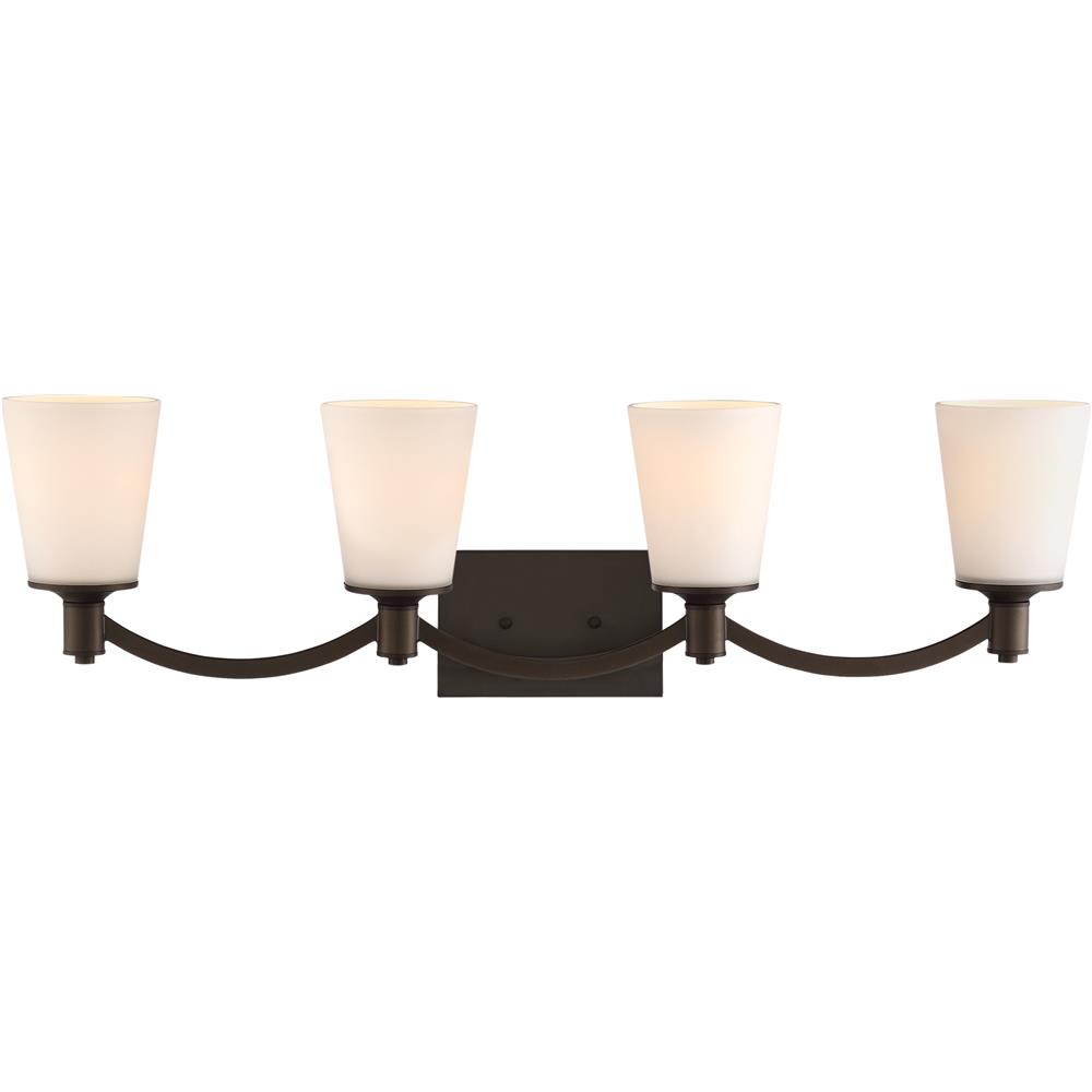 Nuvo Lighting 60/5974  Laguna 4 Light Vanity - Forest Bronze with White Glass in Forest Bronze Finish