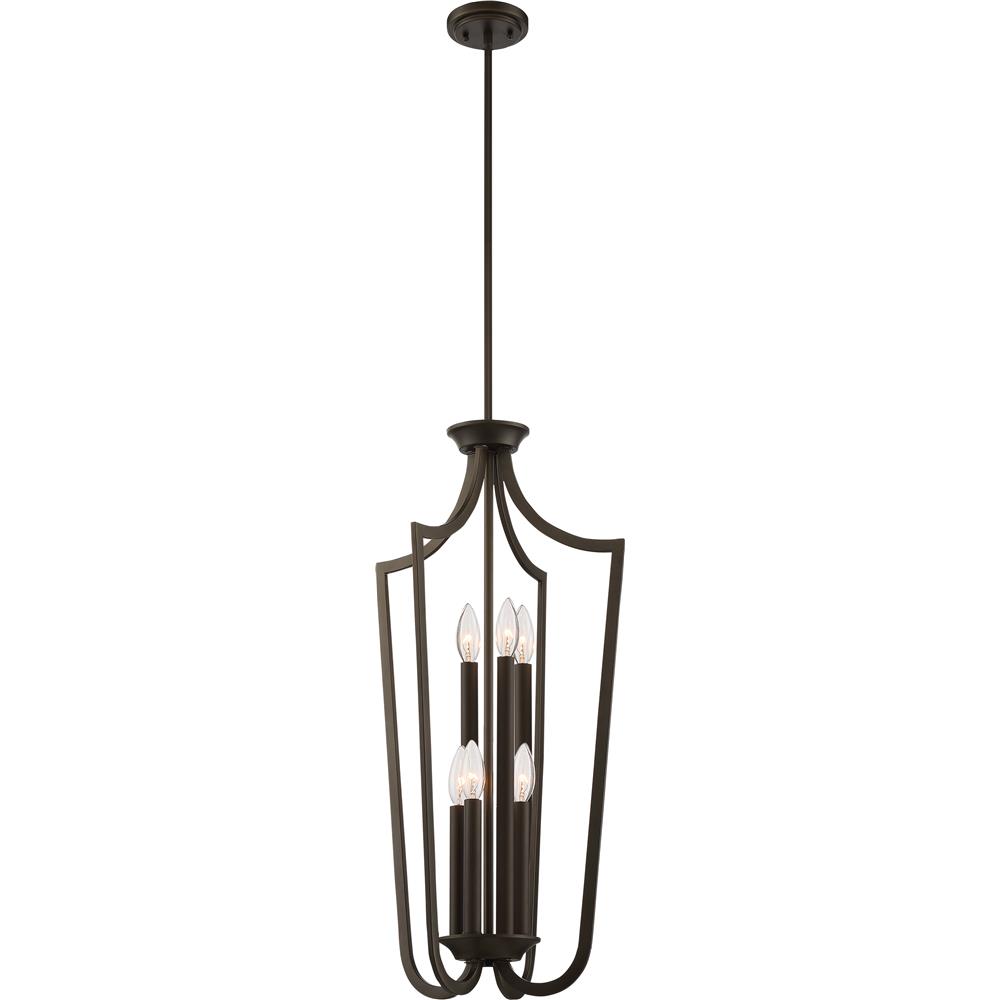Nuvo Lighting 60/5977  Laguna 6 Light Caged Pendant - Forest Bronze in Forest Bronze Finish