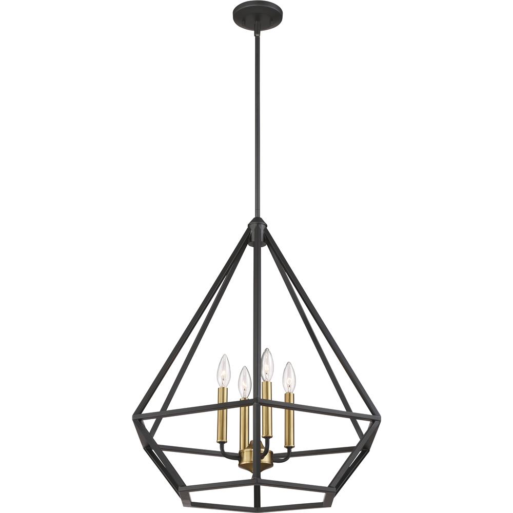 Nuvo Lighting 60/6361  Orin 4 Light Pendant Fixture - Aged Bronze With Brass Accents Finish in Aged Bronze With Brass Accents Finish