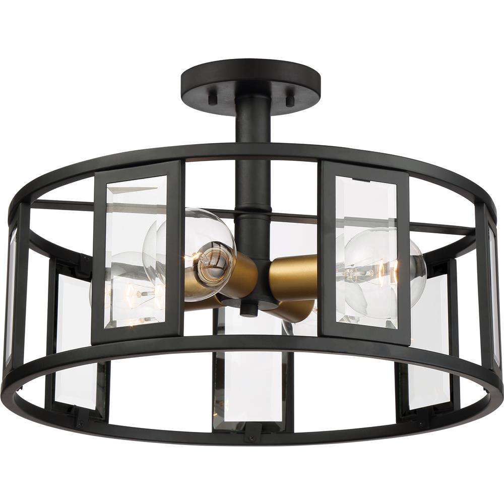 Nuvo Lighting 60/6413  Payne - 4 Light Semi Flush With Clear Beveled Glass in Midnight Bronze Finish
