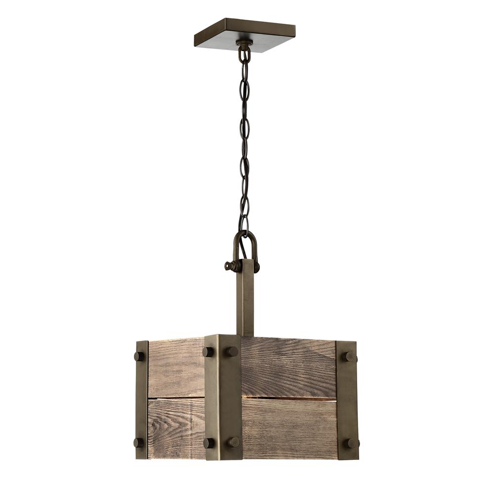 Nuvo Lighting 60/6421  Winchester - 1 Light Mini Pendant With Aged Wood in Bronze Finish