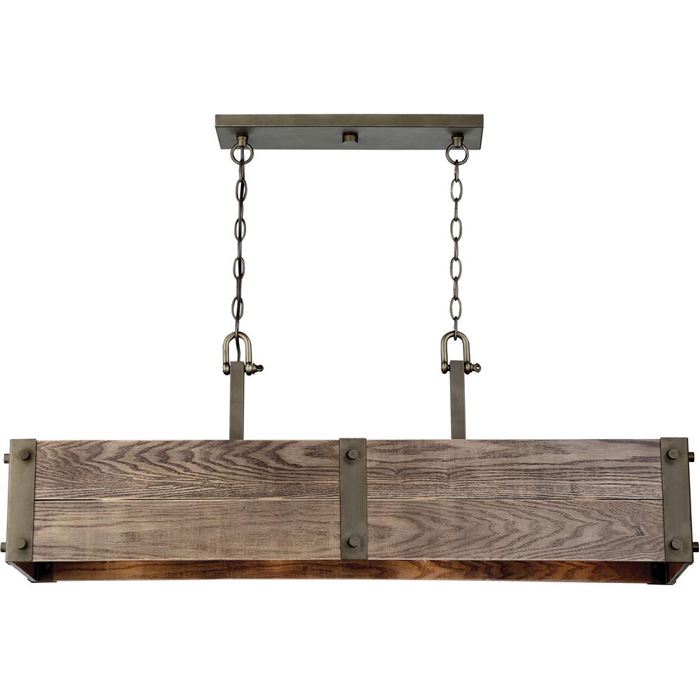 Nuvo Lighting 60/6424  Winchester - 4 Light Island Pendant With Aged Wood in Bronze Finish