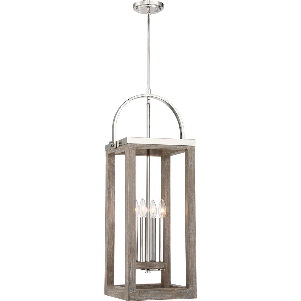 Nuvo Lighting 60/6483  Bliss - 2 Light Pendant; Driftwood Finish with Polished Nickel Accents in  Finish