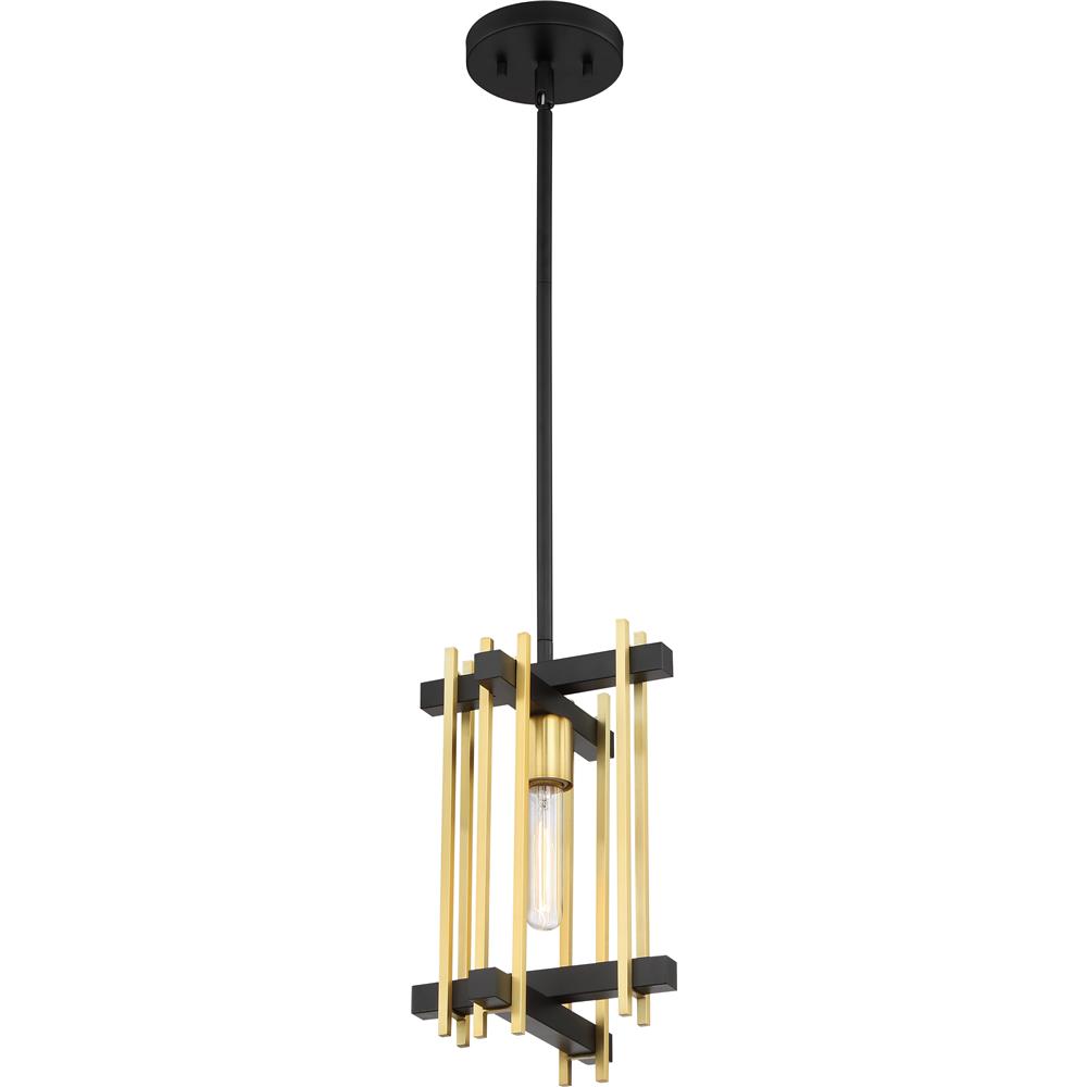 Nuvo Lighting 60/6522  Marion - 1 Light Mini Pendant; Aged Bronze Finish with Natural Brass Accents in Aged Bronze / Natural Bronze Finish