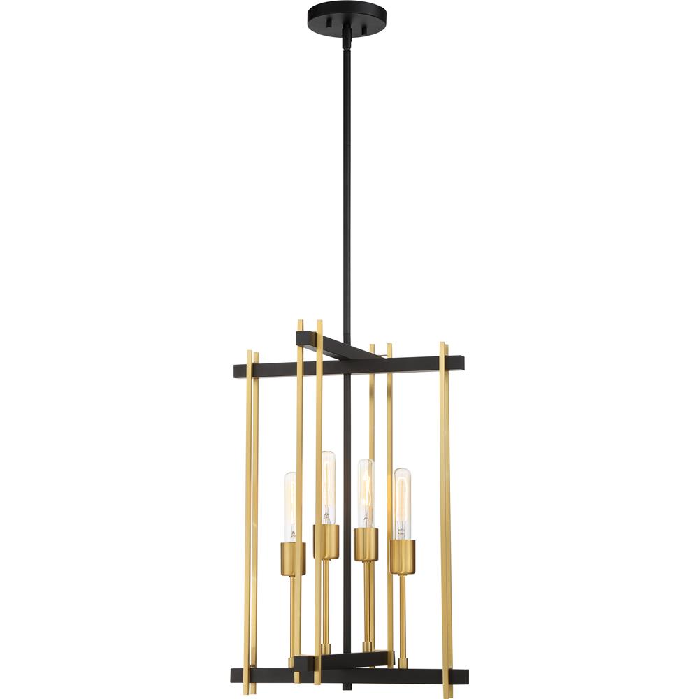 Nuvo Lighting 60/6525  Marion - 4 Light Pendant; Aged Bronze Finish with Natural Brass Accents in Aged Bronze / Natural Bronze Finish