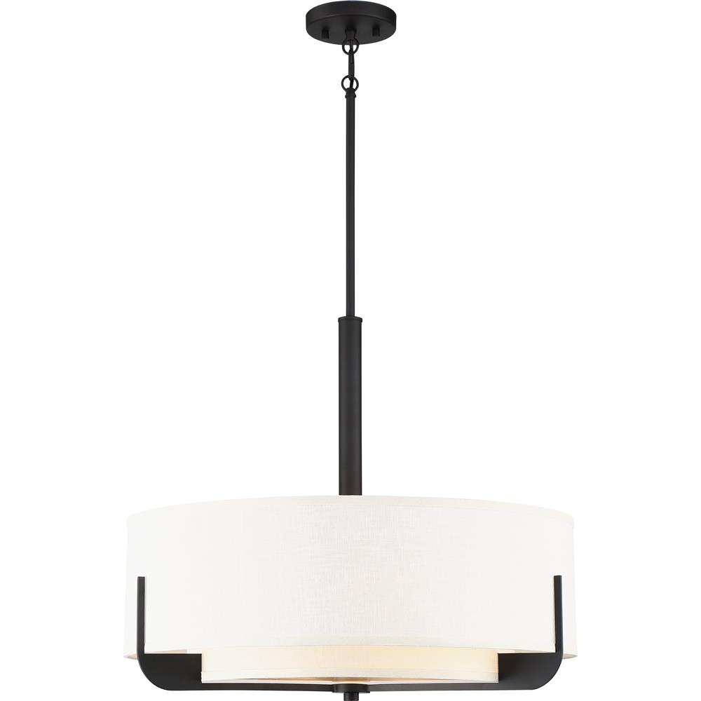 Nuvo Lighting 60/6544  Frankie - 4 Light 24" Pendant; Aged Bronze Finish with White Glass in Aged Bronze Finish