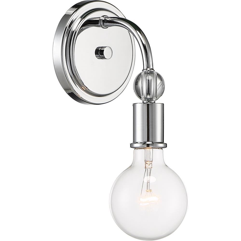 Nuvo Lighting 60/6561  Bounce - 1 Light Wall Sconce; Polished Nickel Finish with K9 Crystal in Polished Nickel Finish