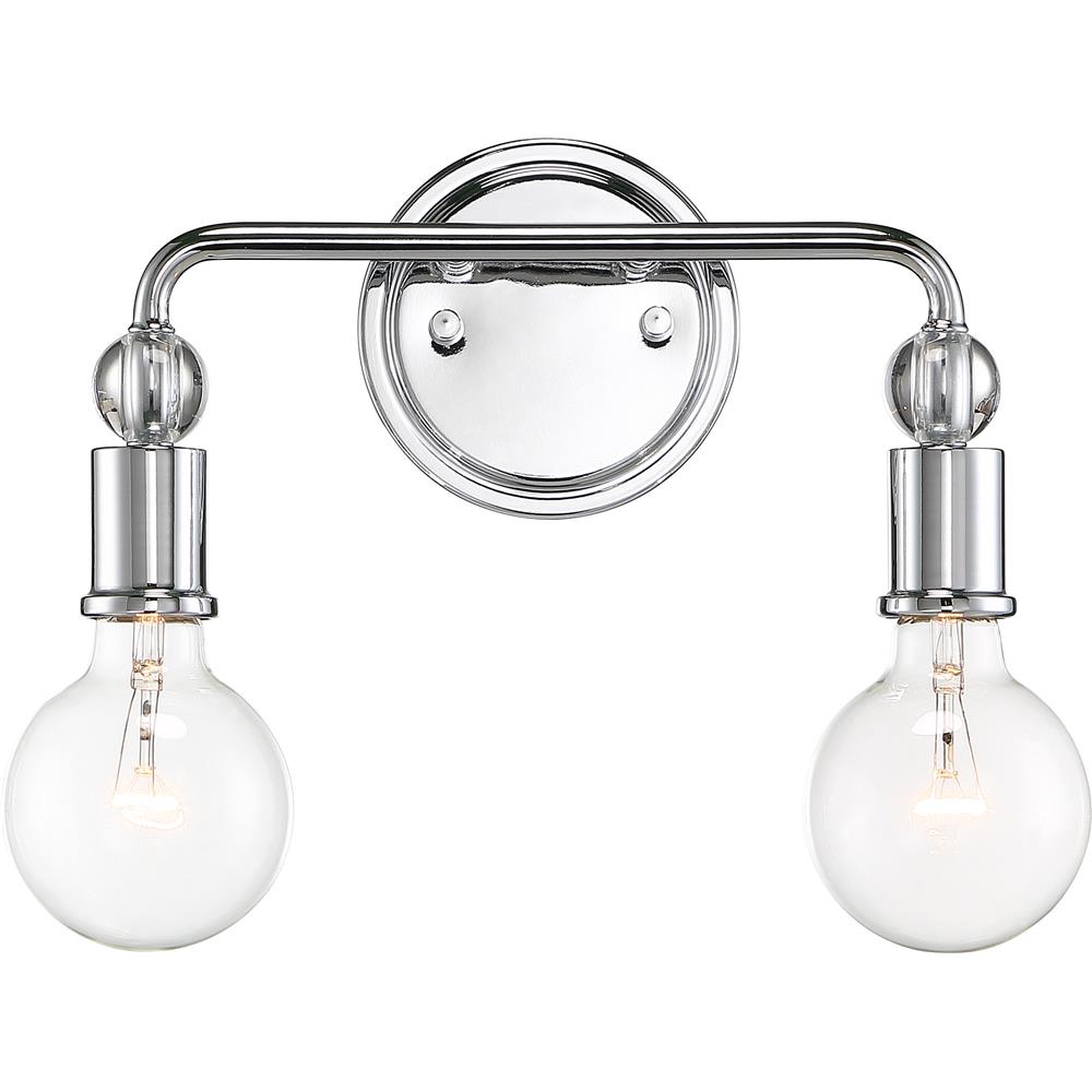 Nuvo Lighting 60/6562  Bounce - 2 Light Vanity; Polished Nickel Finish with K9 Crystal in Polished Nickel Finish