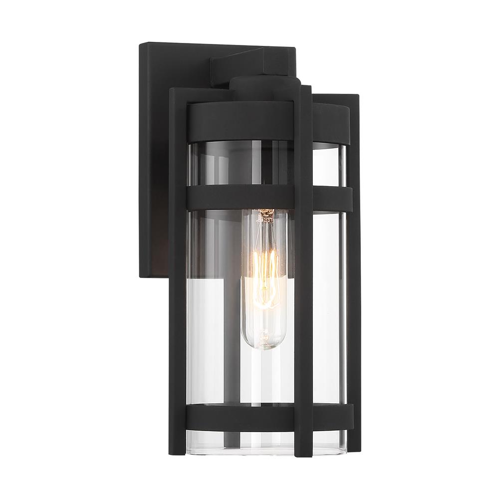 Nuvo Lighting 60/6571 Tofino 1 Light Small Lantern in Textured Black / Clear Seeded