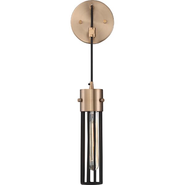Nuvo Lighting 60/6611 Eaves 1 Light Wall Sconce in Copper Brushed Brass / Matte Black