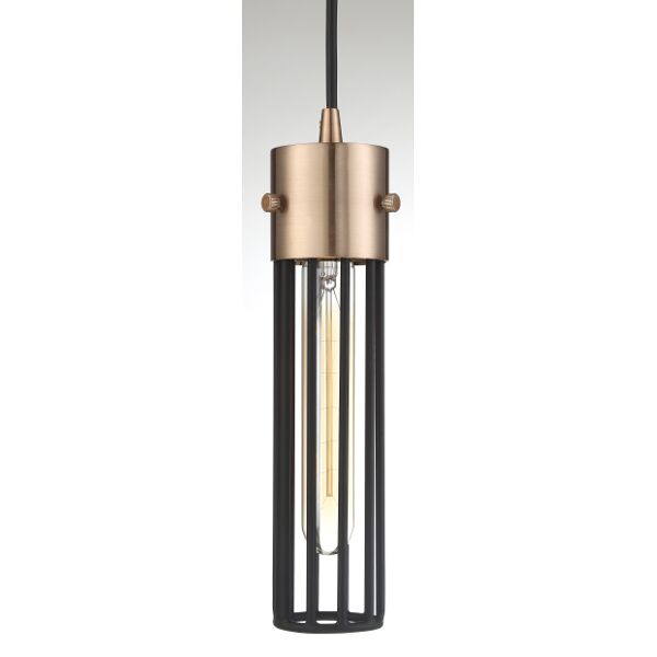 Nuvo Lighting 60/6612 Eaves 1 Light Pendant in Copper Brushed Brass / Matte Black