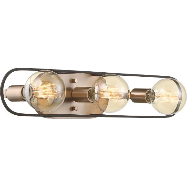 Nuvo Lighting 60/6653 Chassis 3 Light Vanity in Copper Brushed Brass / Matte Black
