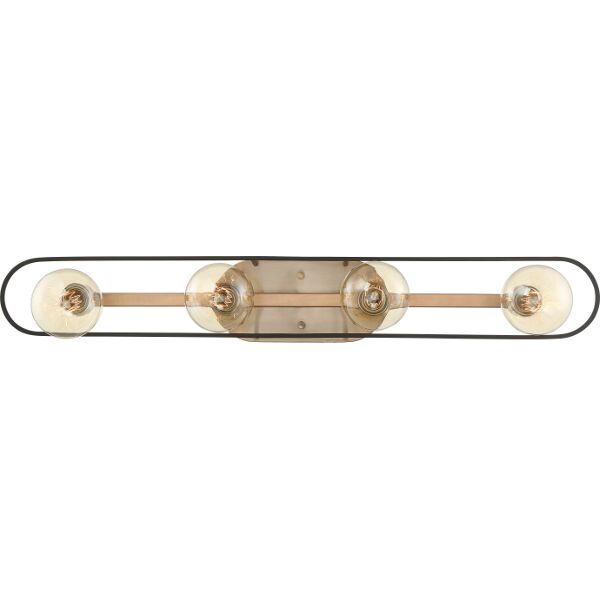 Nuvo Lighting 60/6654 Chassis 4 Light Vanity in Copper Brushed Brass / Matte Black