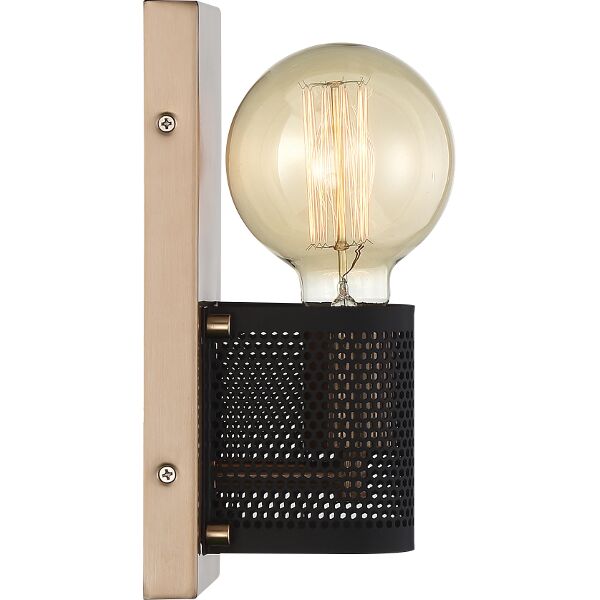 Nuvo Lighting 60/6661 Passage 1 Light Wall Sconce in Copper Brushed Brass / Black