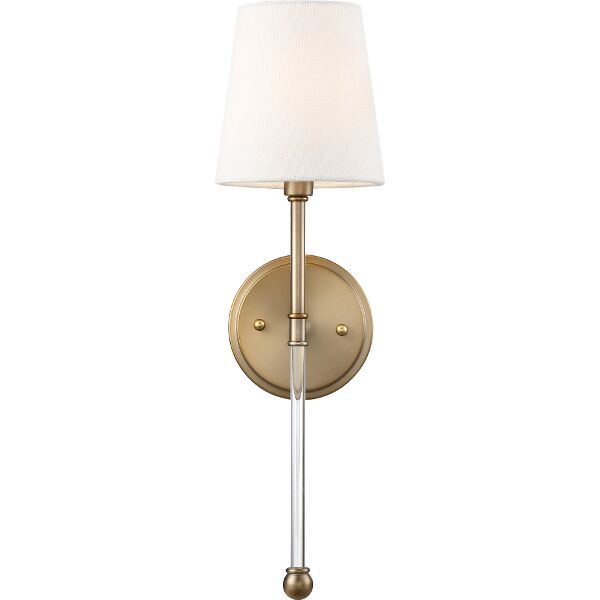 Nuvo Lighting 60/6687 Olmsted 1 Light Wall Sconce in Burnished Brass / White