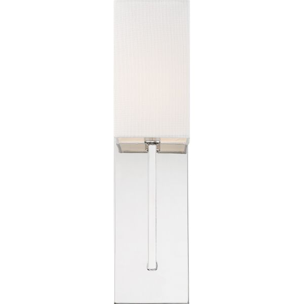 Nuvo Lighting 60/6693 Vesey 1 Light Wall Sconce in Polished Nickel / White Fabric