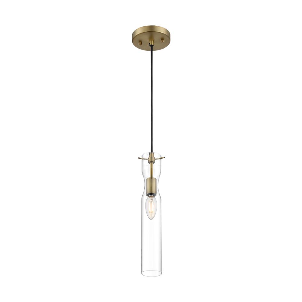 Nuvo Lighting 60-6856 Spyglass - 1 Light Mini Pendant with Clear Glass - Vintage Brass Finish