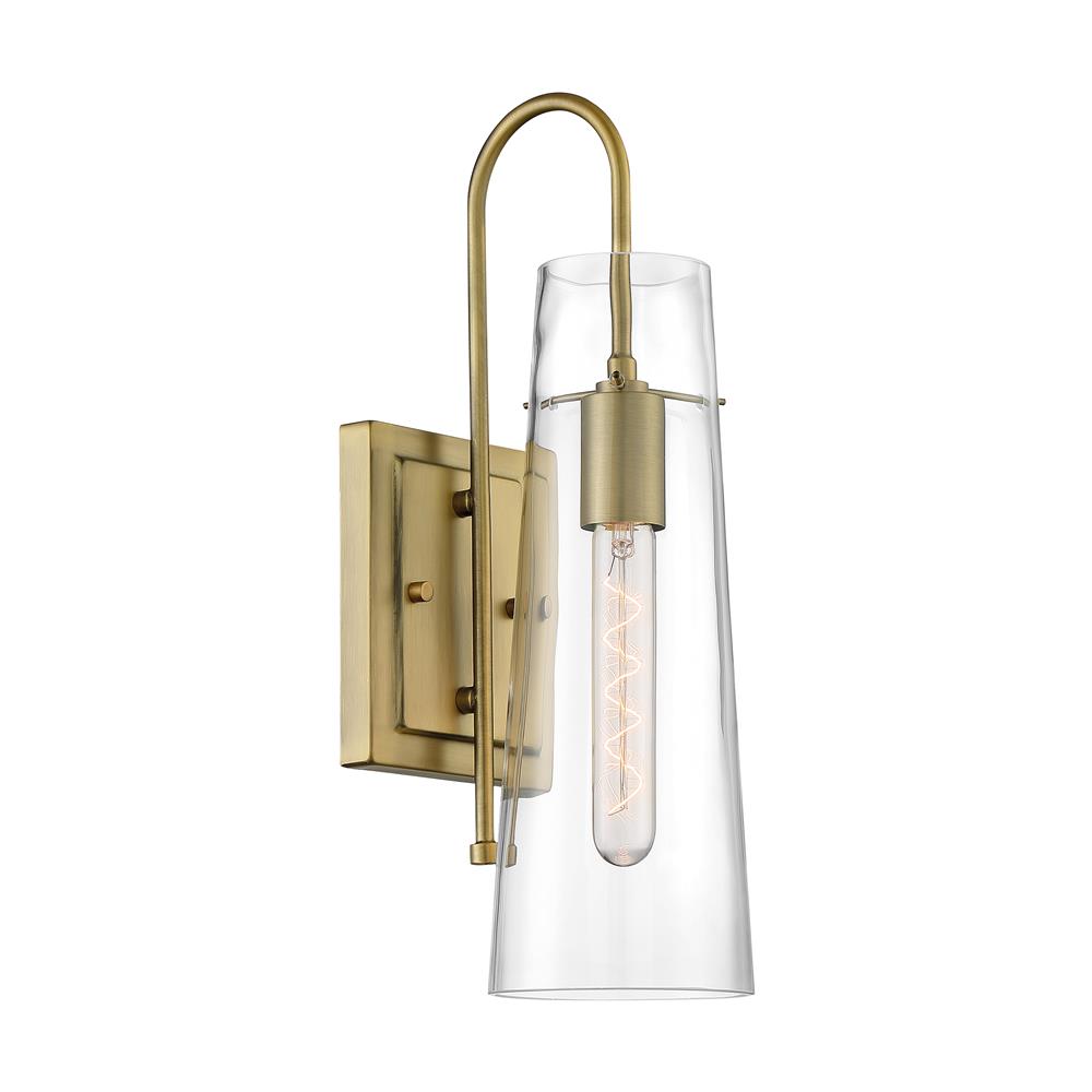 Nuvo Lighting 60-6859 Alondra - 1 Light Sconce with Clear Glass - Vintage Brass Finish