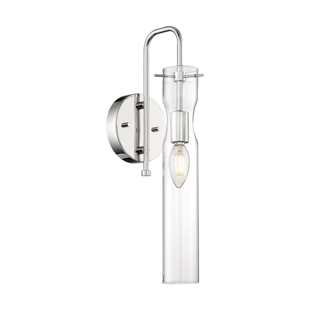 Nuvo Lighting 60-6865 Spyglass - 1 Light Sconce with Clear Glass - Polished Nickel Finish