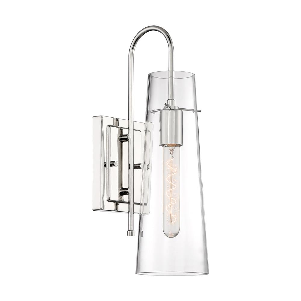 Nuvo Lighting 60-6869 Alondra - 1 Light Sconce with Clear Glass - Polished Nickel Finish