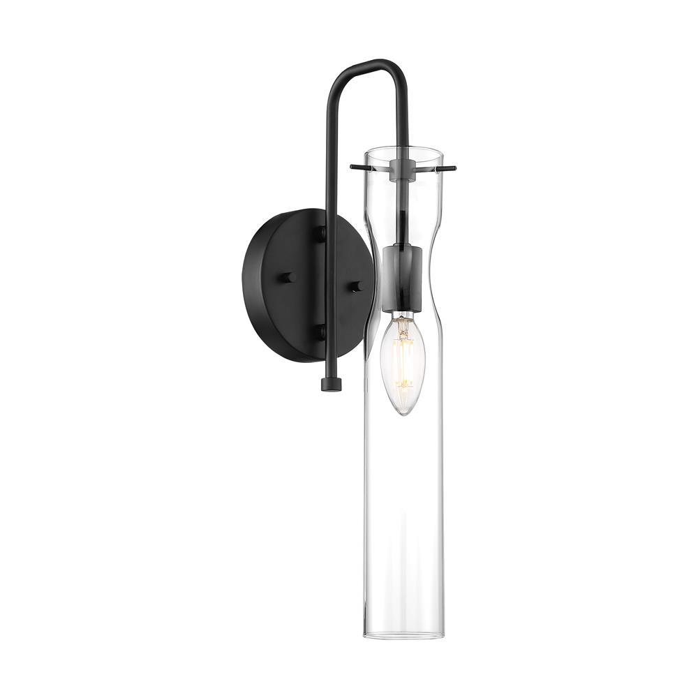 Nuvo Lighting 60-6875 Spyglass - 1 Light Sconce with Clear Glass - Black Finish