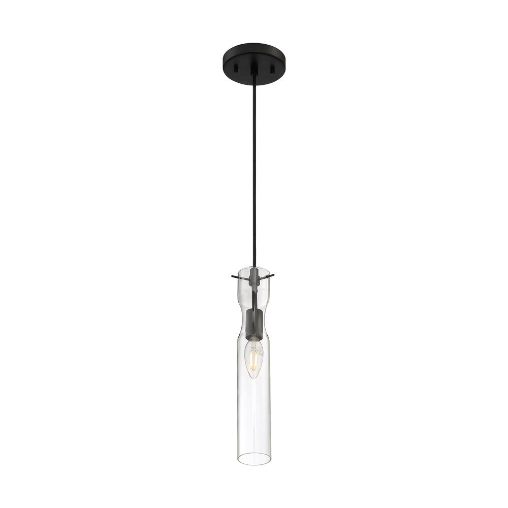 Nuvo Lighting 60-6876 Spyglass - 1 Light Mini Pendant with Clear Glass - Black Finish