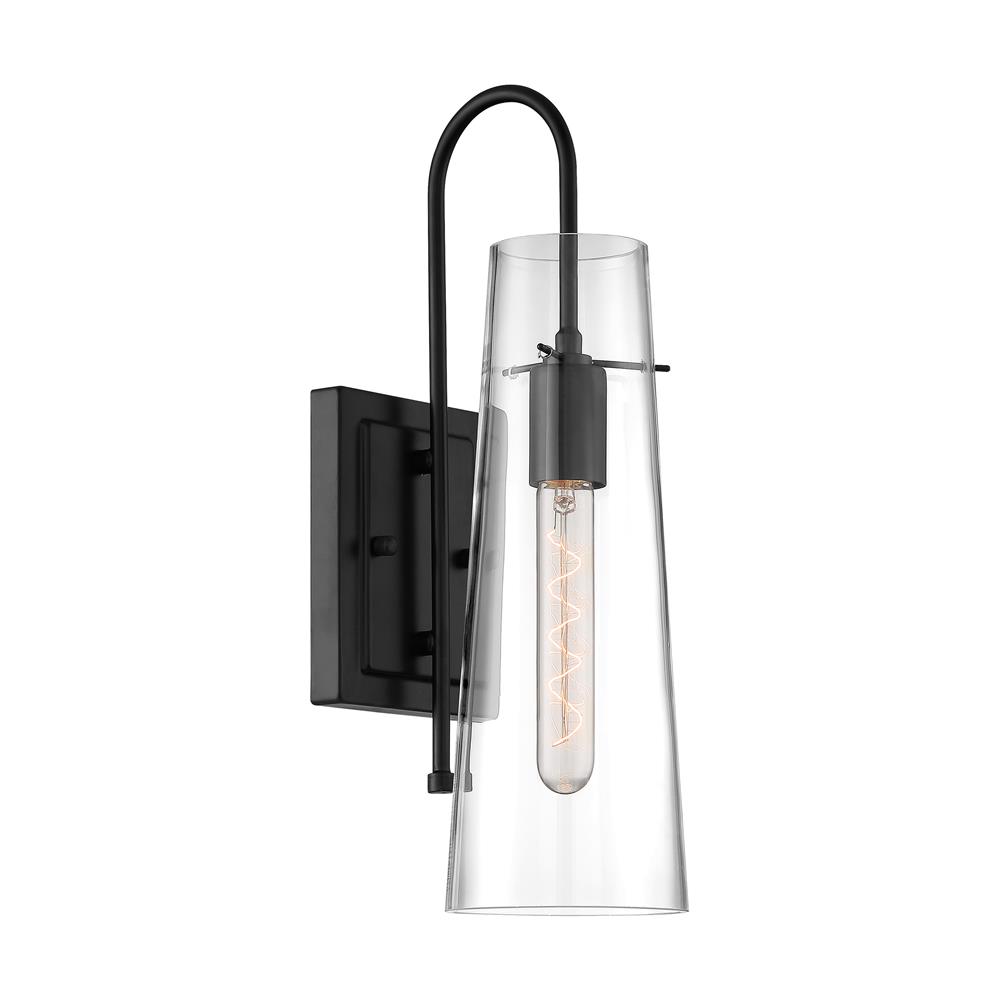 Nuvo Lighting 60-6879 Alondra - 1 Light Sconce with Clear Glass - Black Finish