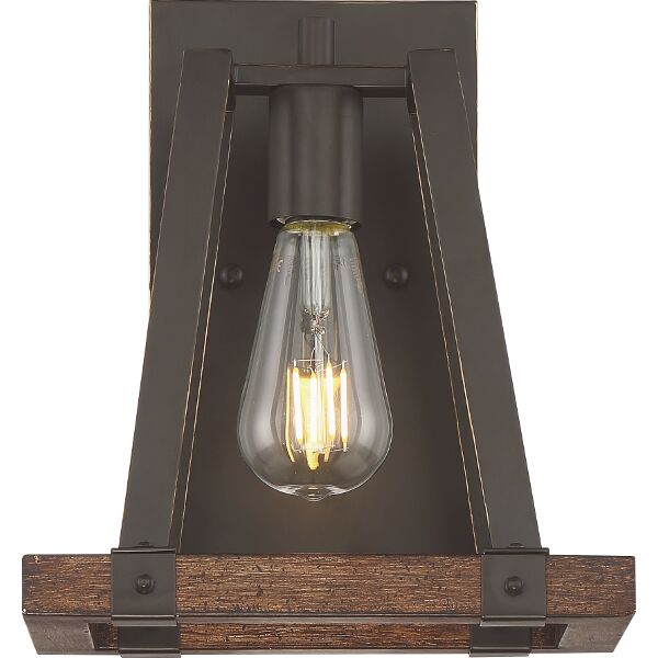 Nuvo Lighting 60/6891 Outrigger 1 Light Sconce in Mahogany Bronze / Nutmeg Wood