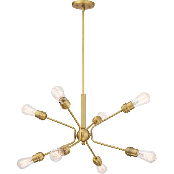 Nuvo Lighting 60/6925 Faraday 8 Light Pendant in Brushed Brass