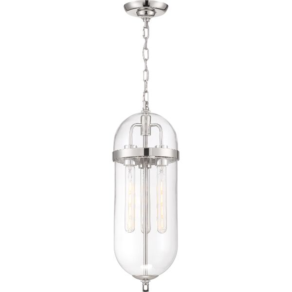Nuvo Lighting 60/6933 Fathom 3 Light Pendant in Polished Nickel / Clear