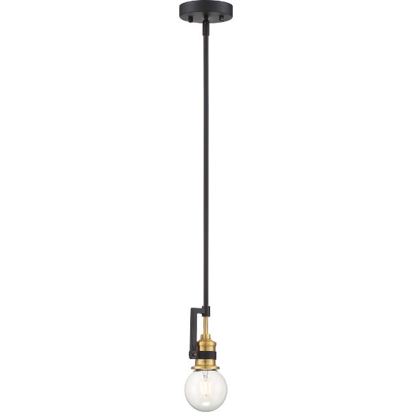 Nuvo Lighting 60/6975 Intention 1 Light Mini Pendant in Warm Brass / Black