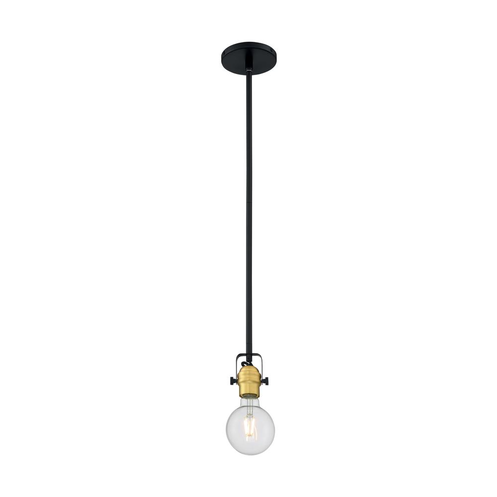 Nuvo Lighting 60-6987 Mantra - 1 Light Mini Pendant with- Black and Brushed Brass Finish