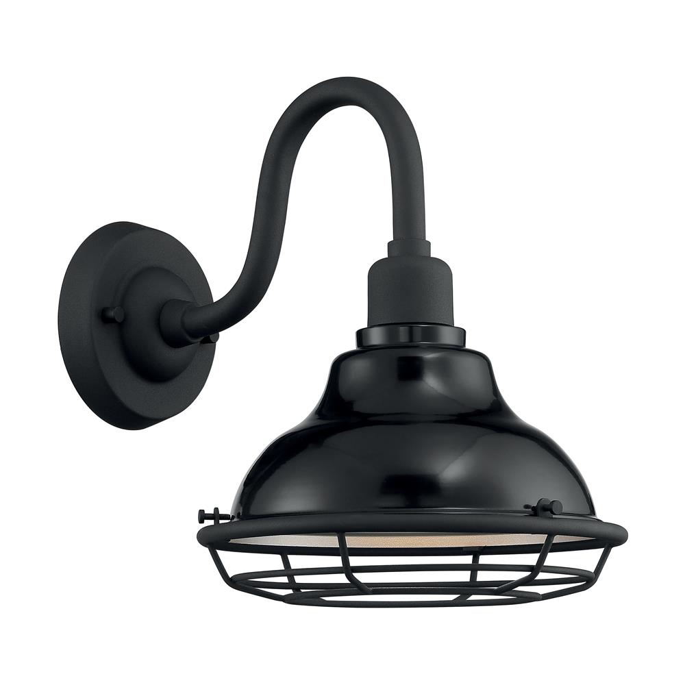 Nuvo Lighting 60-7001 Newbridge - 1 Light Sconce with- Black and Silver & Black Accents Finish