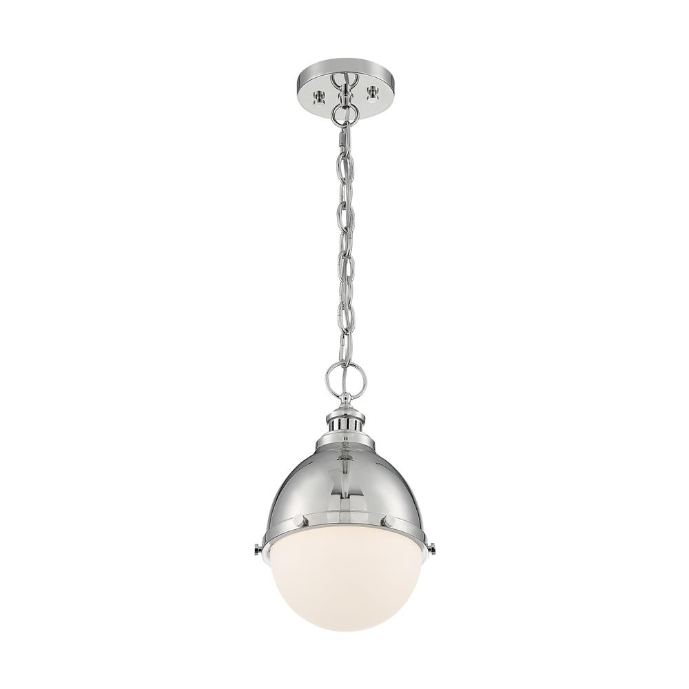 Nuvo Lighting 60-7030 Ronan 1 Light Pendant with Opal Glass in Polished Nickel