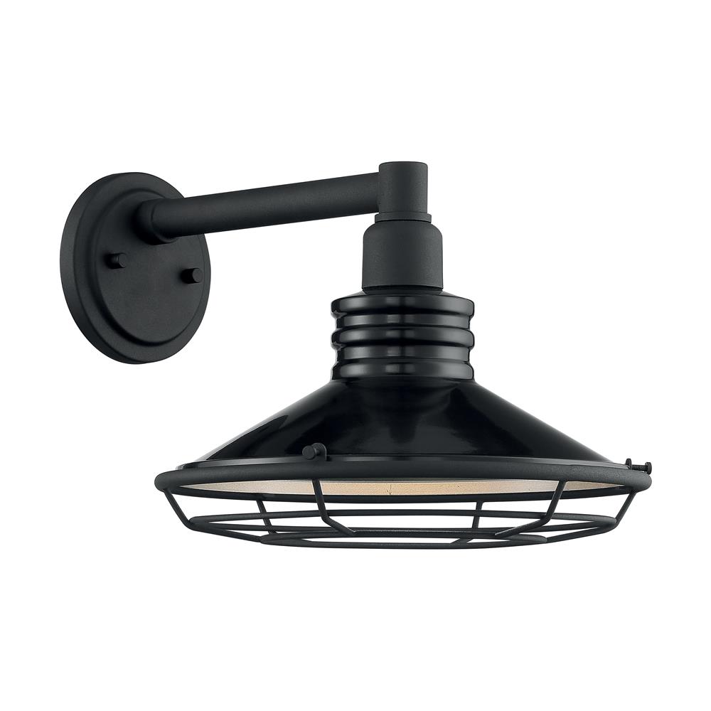 Nuvo Lighting 60-7032 Blue Harbor - 1 Light Sconce with- Black and Silver & Black Accents Finish