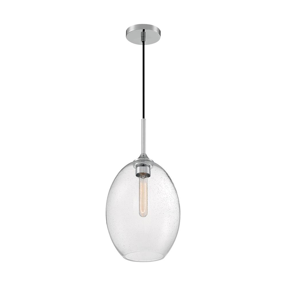 Nuvo Lighting 60-7037 Aria - 1 Light Pendant with Seeded Glass - Polished Nickel Finish