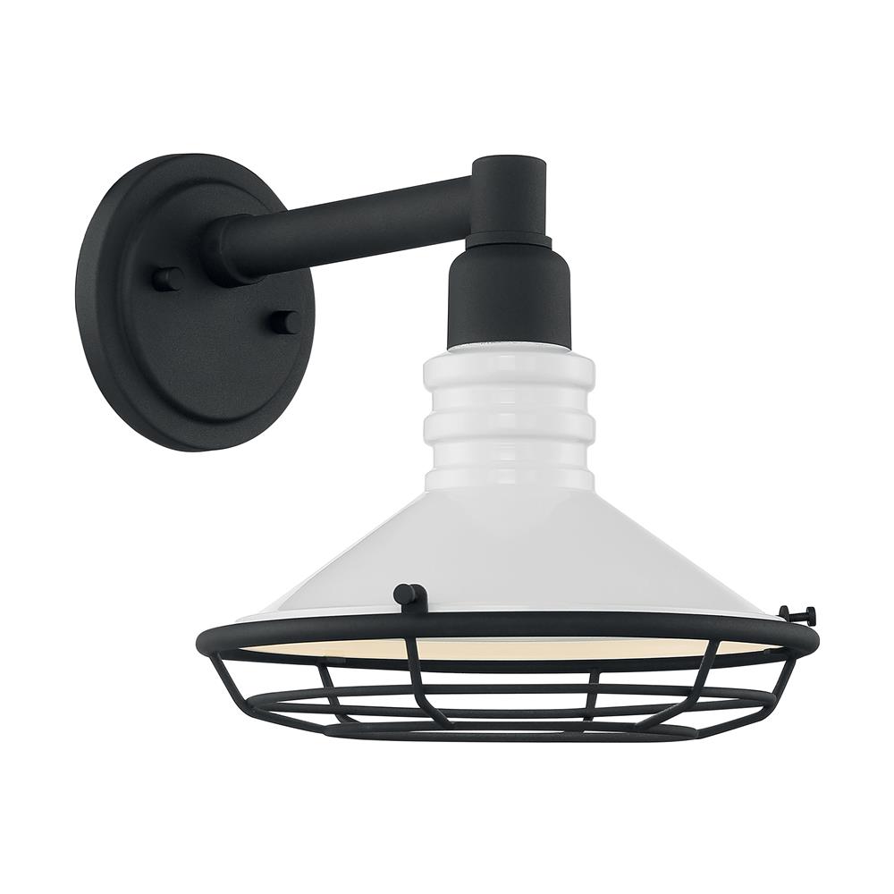 Nuvo Lighting 60-7051 Blue Harbor 1 Light Small Outdoor Wall Sconce in Gloss White / Textured Black