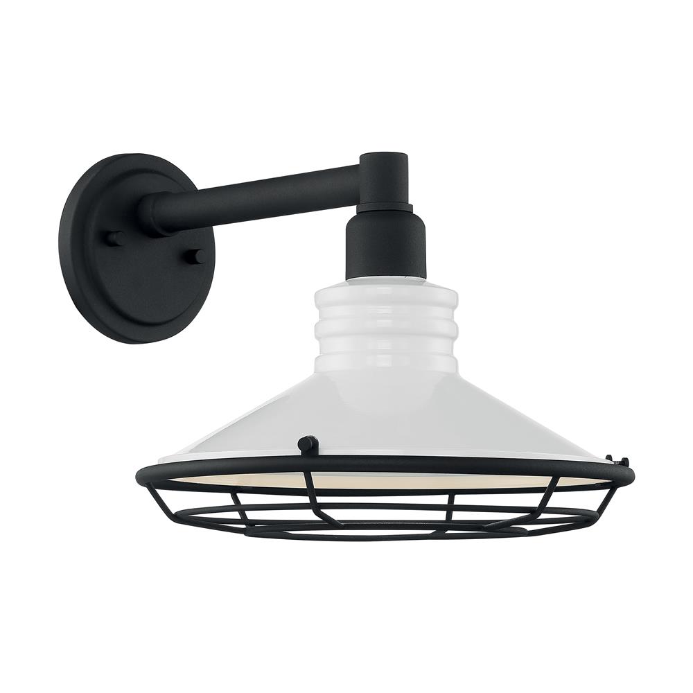 Nuvo Lighting 60-7052 Blue Harbor 1 Light Large Outdoor Wall Sconce in Gloss White / Textured Black