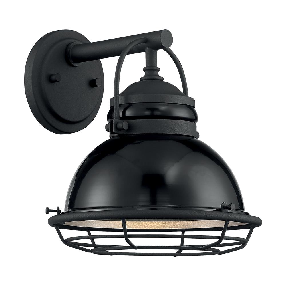 Nuvo Lighting 60-7061 Upton - 1 Light Sconce with- Black and Silver & Black Accents Finish