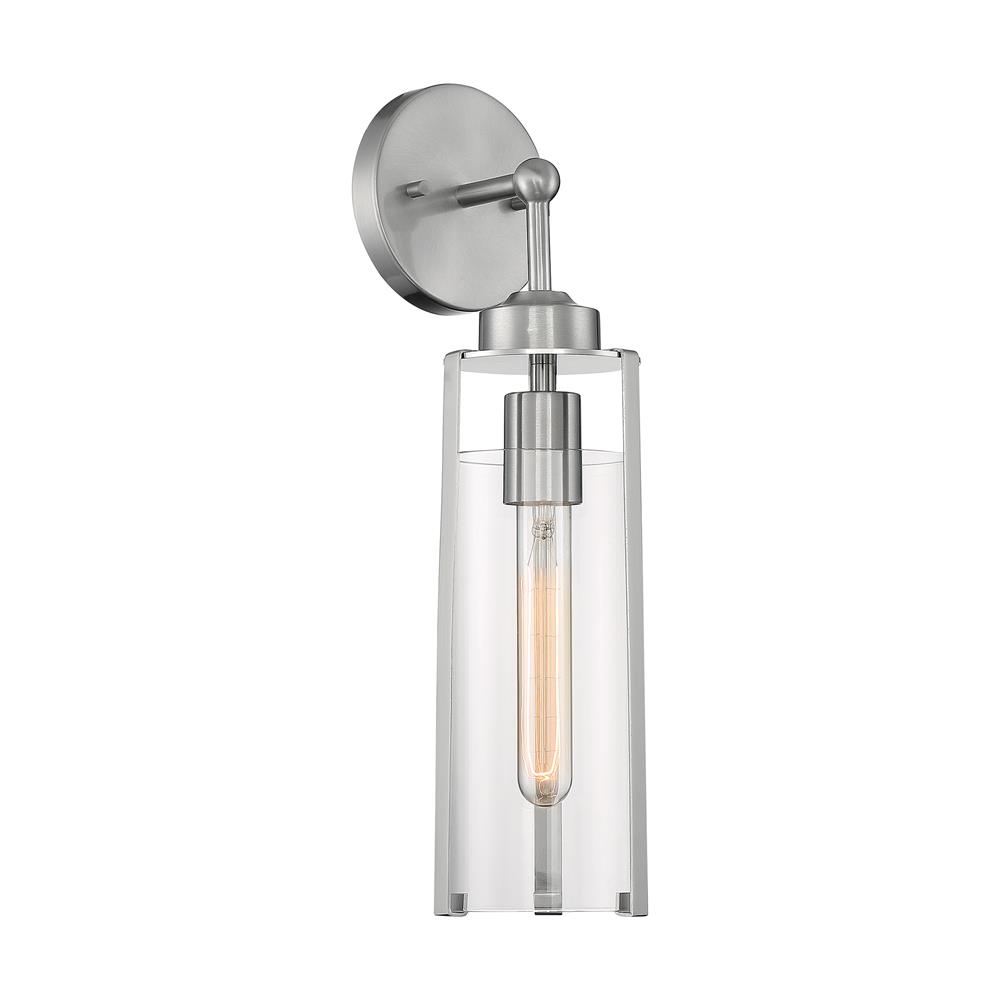 Nuvo Lighting 60-7141 Marina - 1 Light Sconce with Clear Glass - Brushed Nickel Finish